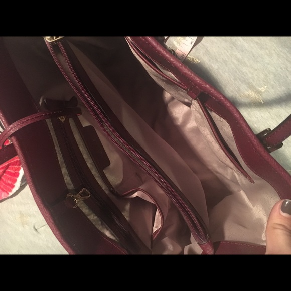 Burgundy MK Shoulder Bag - Picture 2 of 6